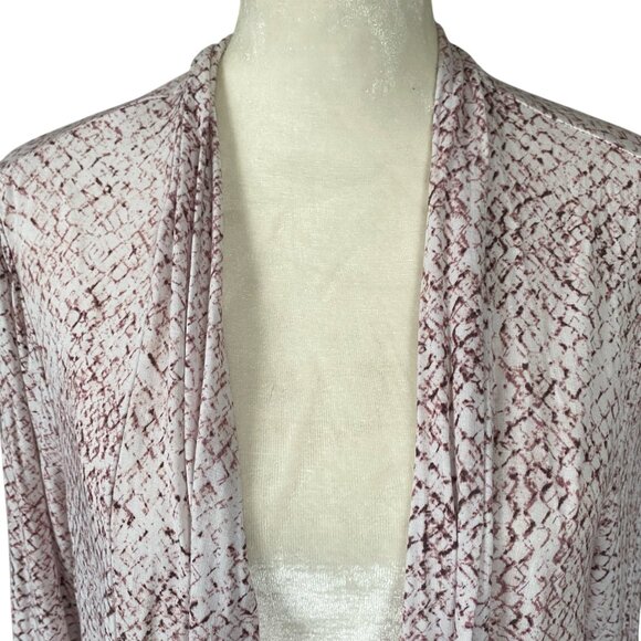 LOGO by Lori Goldstein pink purple long sleeve open stretchy cardigan women's M - Picture 6 of 9